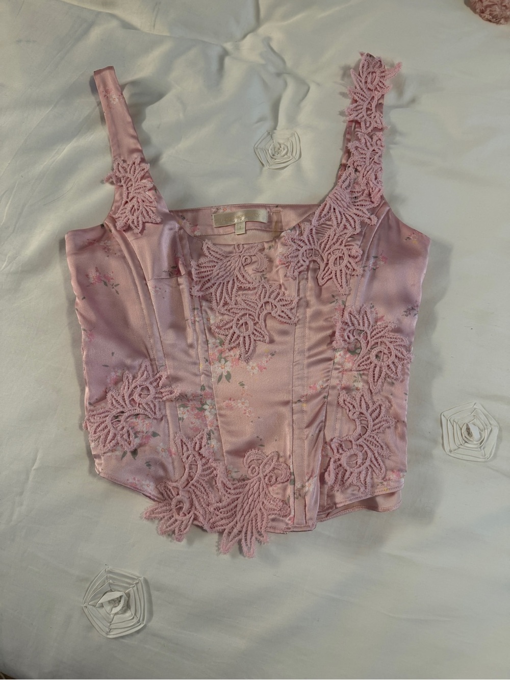 Loveshackfancy Mori Bustier in Pink